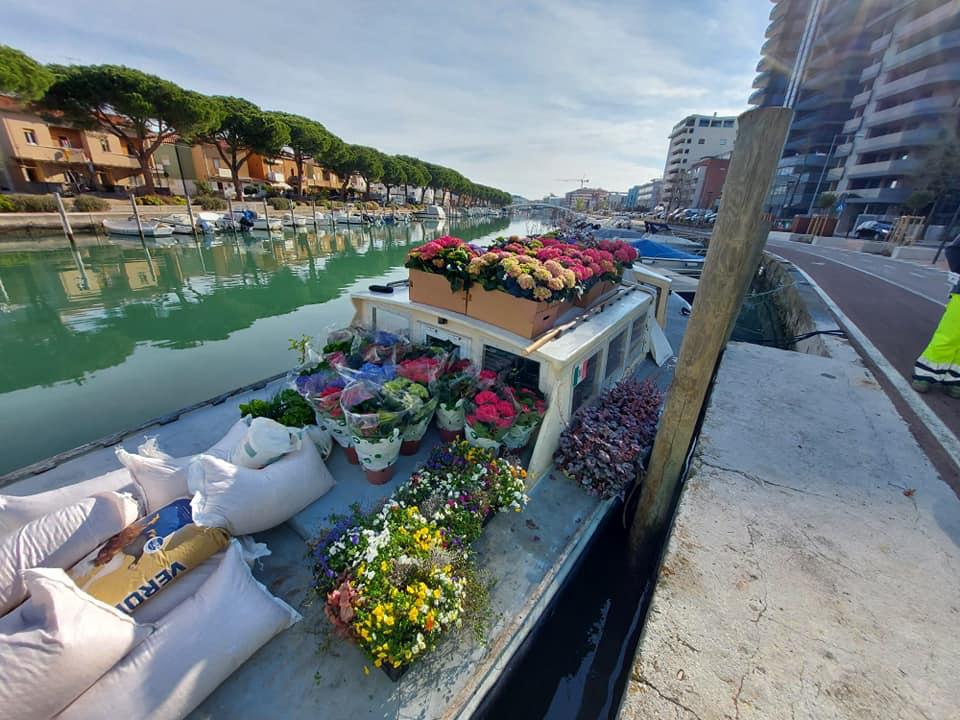Immagine per Grado, in tanti rispondono all'appello dei monaci e regalano una barca piena di ortensie e fiori